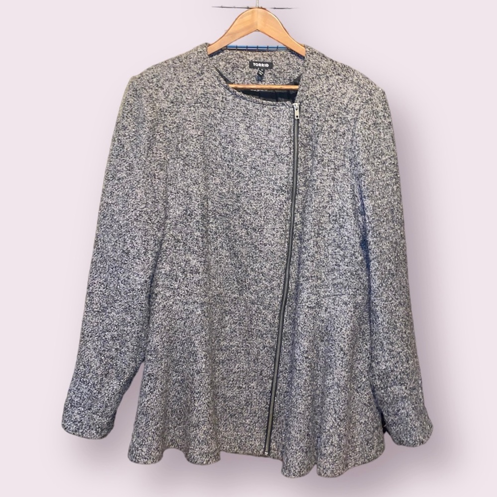 Torrid Wool Blend Peplum Style with Asymmetrical Zipper - size 3 (3XL or 22/24)
